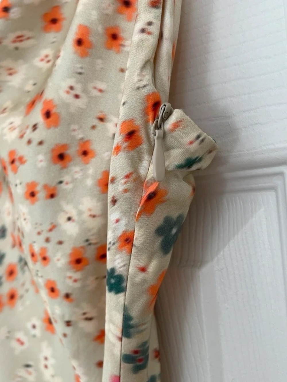 Floral Cowl Neck Satin Slip Midi Dress XS - Picture 4 of 7